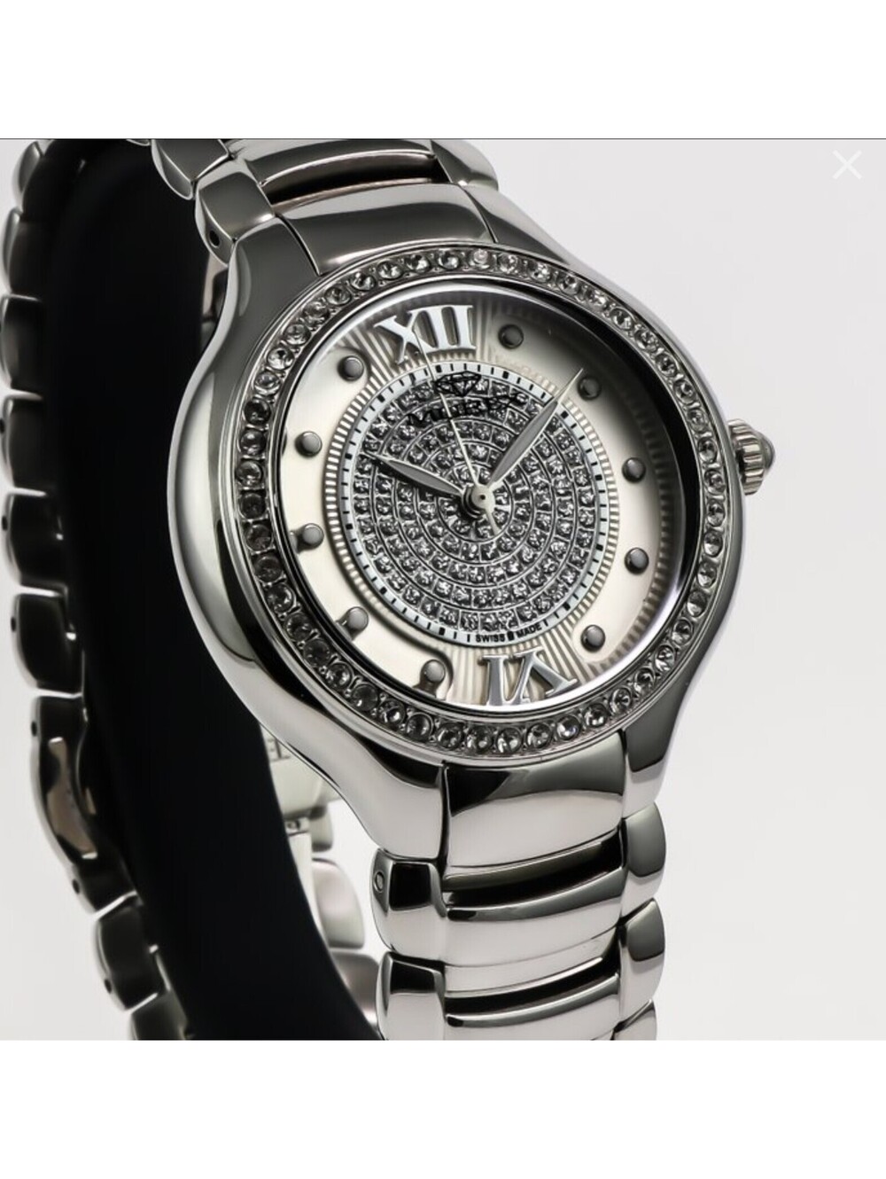 Murex Swiss Watch 40mm Gem Set Bezel Stainless Steel Quartz 3ATM MUL516-SS-S-1